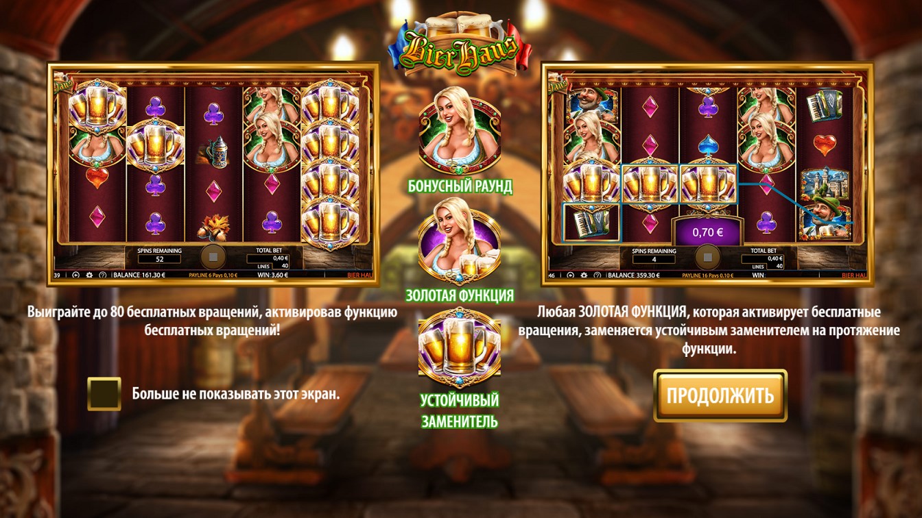 Paytable of BierHaus