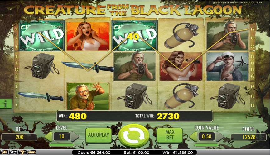 Winning combination of Creature From The Black Lagoon