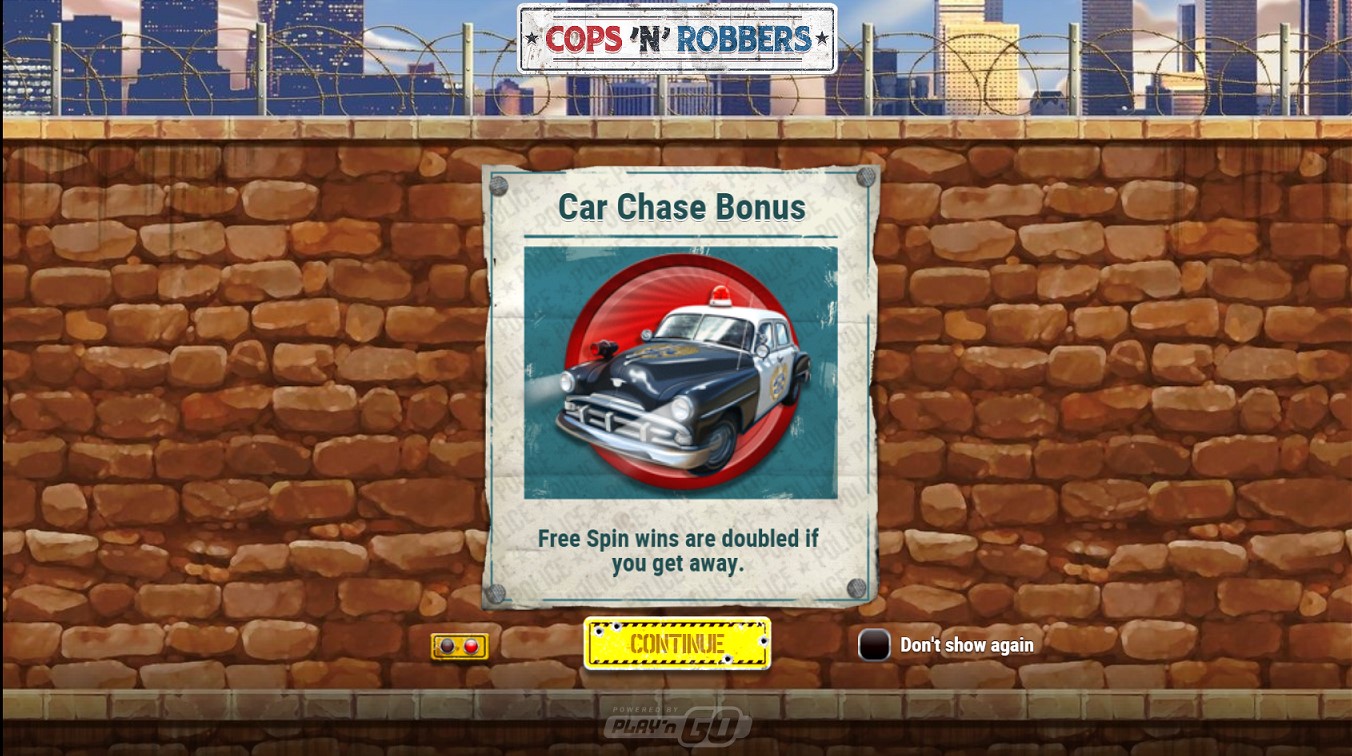 Paytable of cops and robbers