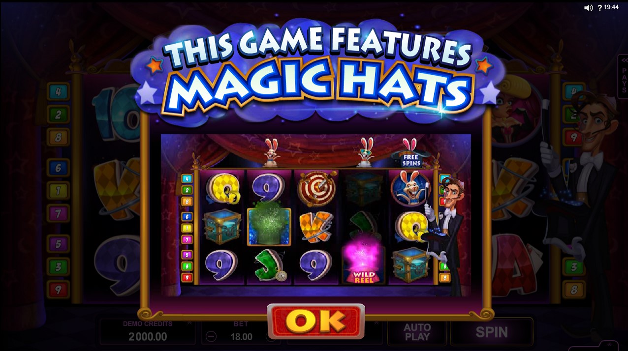 Paytable of rabbit in the hat