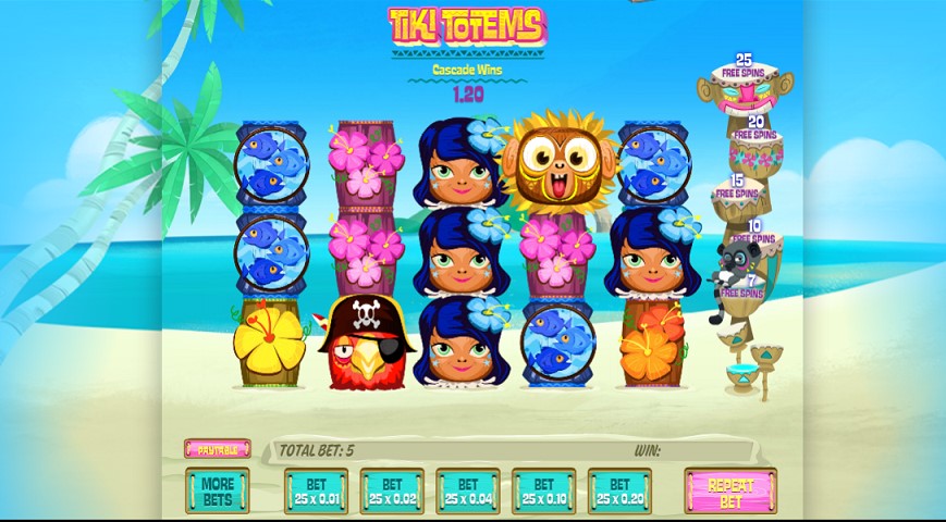 Winning combination of Tiki Totems