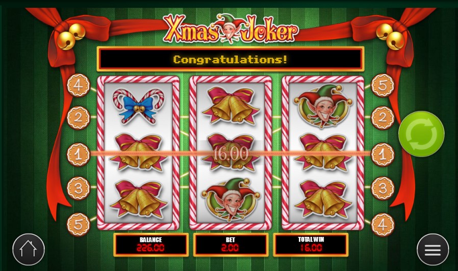 Winning combination of xmas joker