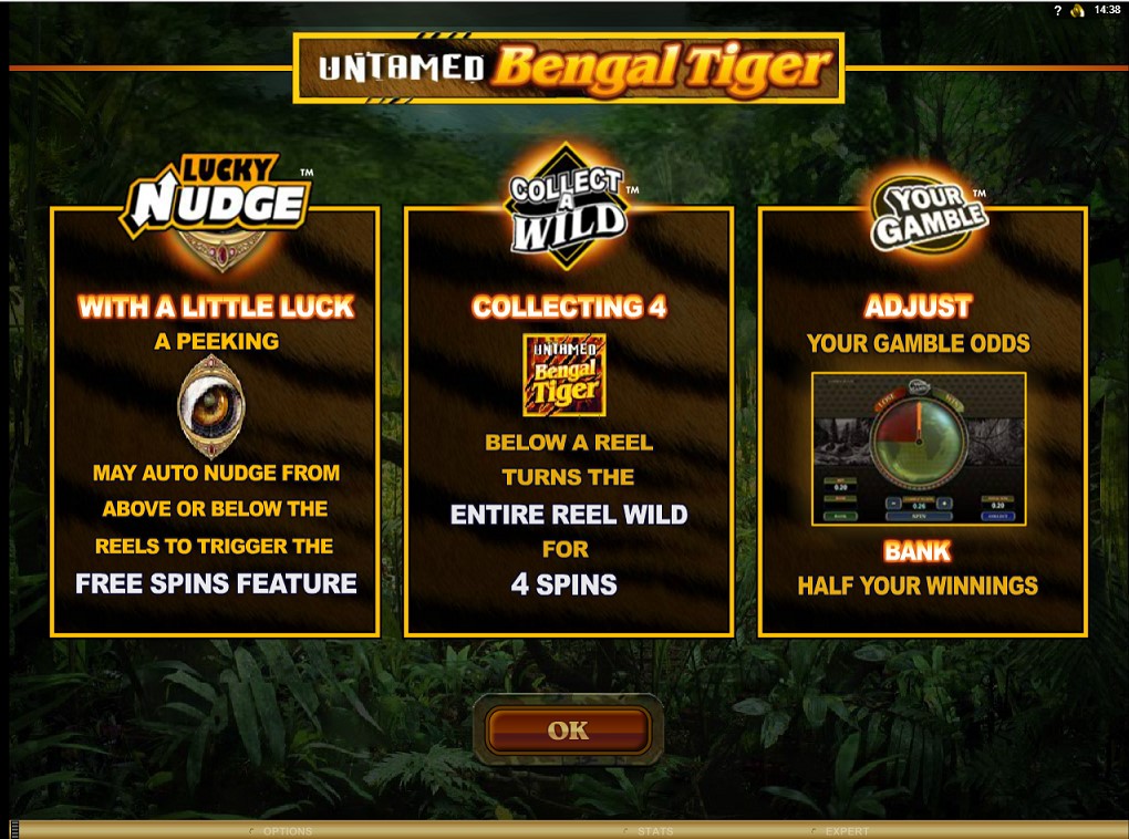 Paytable of Untamed Bengal Tiger