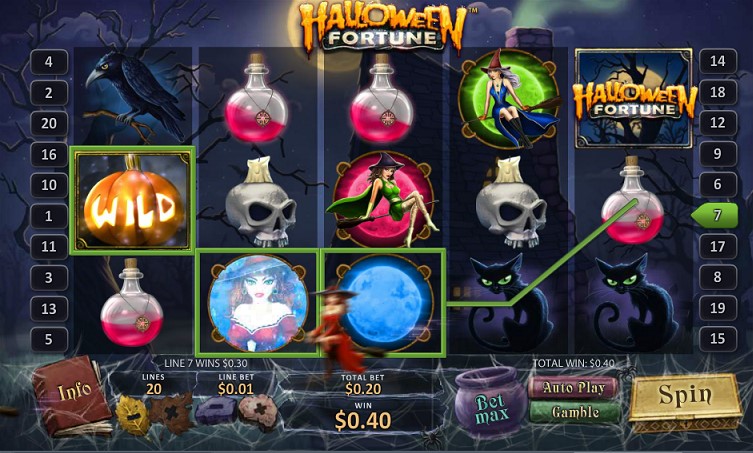 Winning combination of halloween fortune