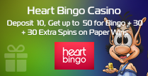 Heart bingo welcome offer template