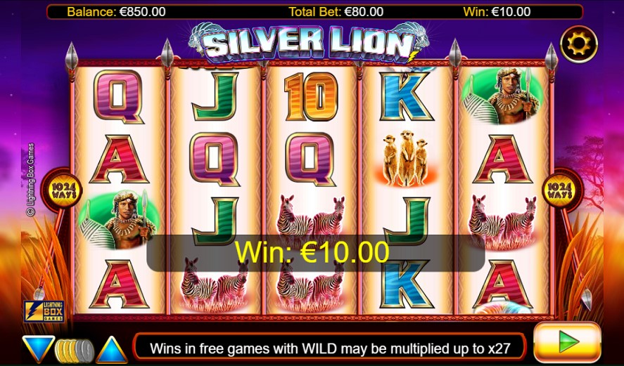 Winning combination of Silver Lion