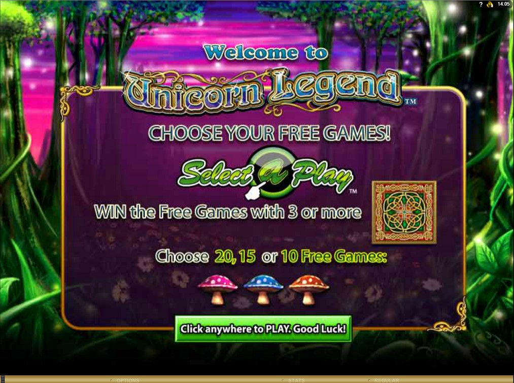 Paytable of Unicorn Legend