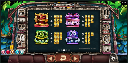 Paytable of big blox