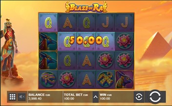 Winning combination of Blaze Of Ra