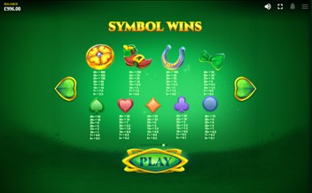 Paytable of Jack in a Pot