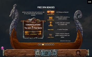 Paytable of Vikings Go Berzerk