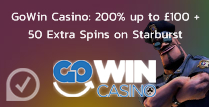 200% up to £100 + 50 Extra Spins on Gowin