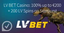 100% up to £200 + 200 LV Spin at Lv Bet