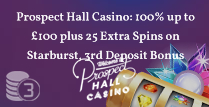 100% Bonus plus 25 Extra Spins at Prospect Hall