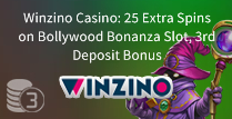 25 Extra Spins on Bollywood Bonanza Slot, 3rd Deposit Bonus