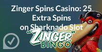 25 Extra Spins on Sharknado Slot from Zinger Spins Casino